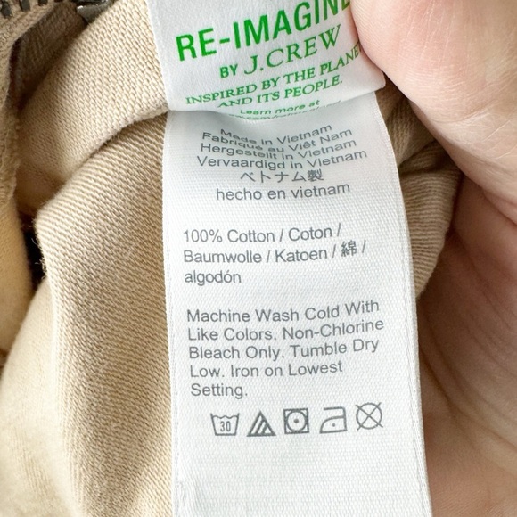 J. Crew Light Khaki Drawstring Hook and Bar Closure Cotton Chino Pants Size XL - Picture 9 of 9